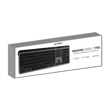Teclado Multidispositivo Acteck Inspire Krea TI755/2.4MHz+2modosBT Elite Negro-Gris