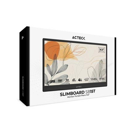 Monitor portátil plano 15.6" IPS SlimBoard SB15T FHD 60Hz 5ms 2x altavoces 1 W base ajustable Elite negro