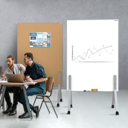Alfra Nex Mobile Whiteboard Double Surface Whiteboard and Cork 150x110cm