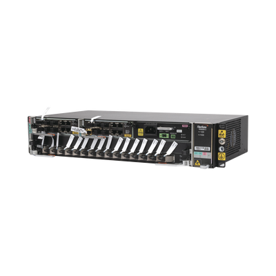 OLT Carrier Class Modular GPON, 2 Ranuras, Incluye 1 Tarjeta GPOA de 16 puertos GPON, 1 Fuente de CA, 2 UR, Gestión por UNM2000, CLI, Incluye Instalación de Software UNM2000, (Interoperabilidad con ONU´s de Terceros sin Costo)