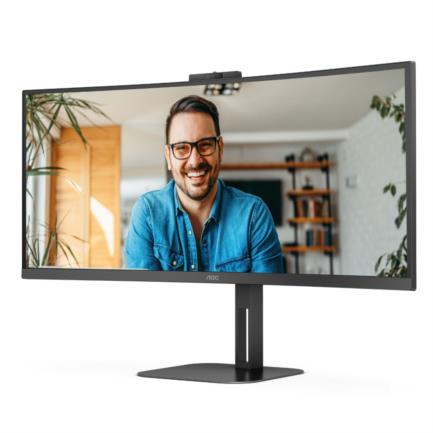 AOC 34" Professional Curved Monitor VA 1500-R 3440x1440 HDMI DP USB-C DP AltMode 100hz 1ms USB Hub Windows Hello We
