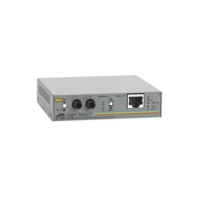 Convertidor de medios fast ethernet a fibra óptica, conector ST, multi-modo (MMF), hasta 2 km, adaptador de alimentación multiregión