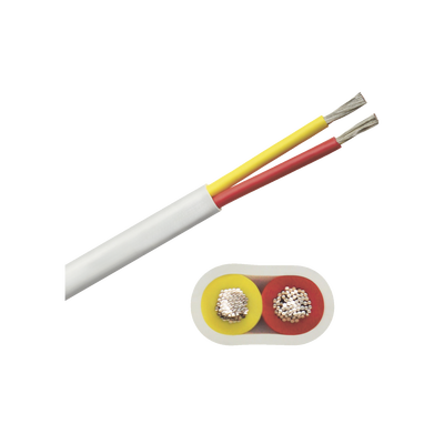Rollo de cable plano grado marino calibre 12, de 2 conductores (rojo y amarillo) de 100 pies (30.48 m).