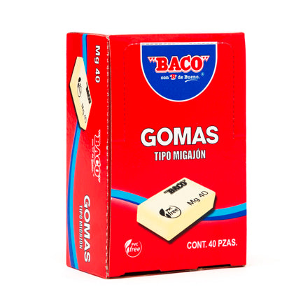 Goma Baco Migajón MG-40 Caja c/40 Pzas