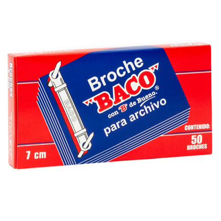 BACO ECONOMICAL PAPER CLIPS 7 CM RED BOX W/50 PCS
