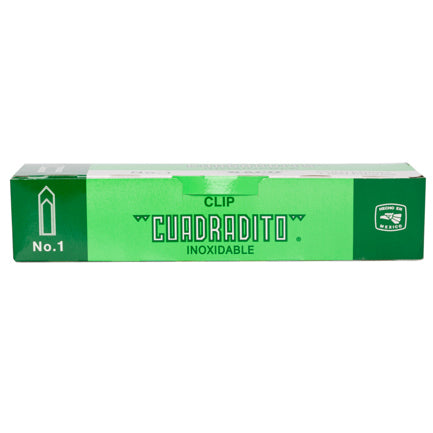 Clip Baco Cuadradito #1 Niquelado Paquete c/10 Cajas c/100 Clips c/u