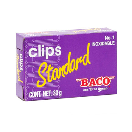 Clip Baco Standard #1 Galvanized Pack with 10 Boxes with 100 Clips each