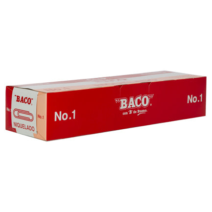 Clip Niquelado Baco #1 Paquete c/10 Cajas c/100 Clips c/u