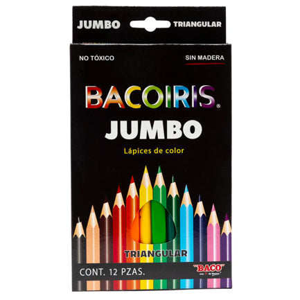 JUMBO TRIANGULAR RAINBOW PENCILS BOX OF 12