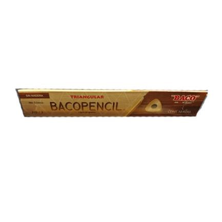BACO YELLOW HB2 TRIANGULAR RESIN PENCIL BOX W/10