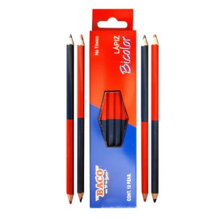 Baco Bicolor Red-Blue Pencil, Box of 12