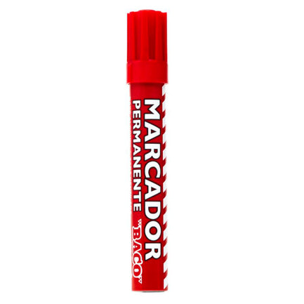 BACO PERMANENT MARKER RED ALUMINUM TUBE PACK/12