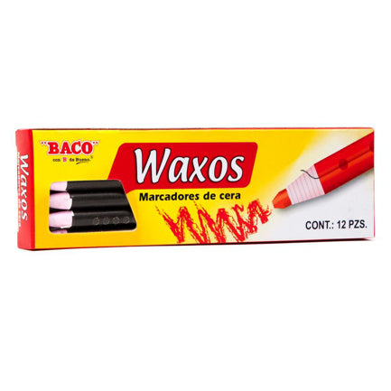 WAX CRAYON BLACK PK/12