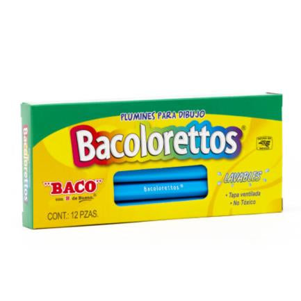 Baco Bacoloretto Fine Point Marker Light Blue 12 pcs