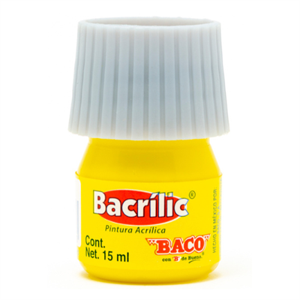 BACO ACRYLIC PAINT LEMON YELLOW 15ML PACK OF 10