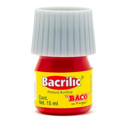 Baco Bracrílic Acrylic Paint 15ml Vermilion Red Color Pack of 10