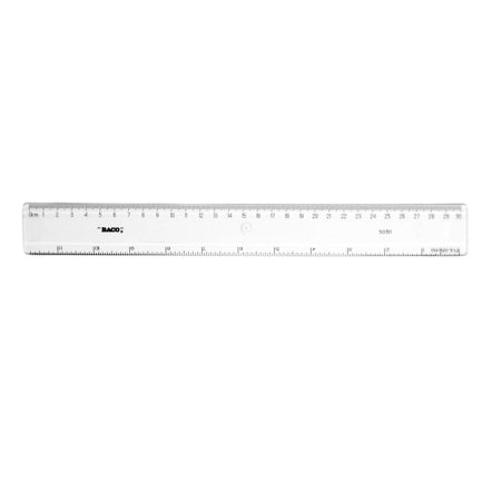 BACO TRANSPARENT RULER 5030 30CM PK/25