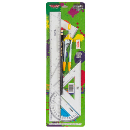 BACO ND-5050 Medium Geometry Set C-106 with 30 cm Ruler