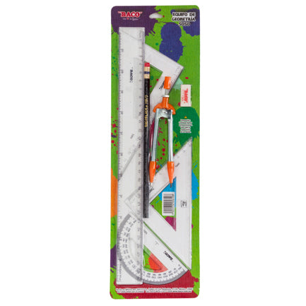 BACO ND-5050 Medium Geometry Set C-106 with 30 cm Ruler