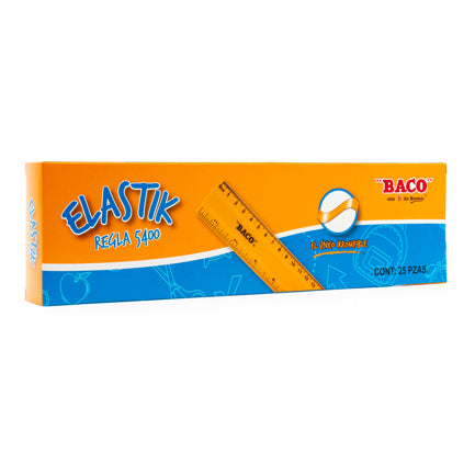 UNBREAKABLE RULER BACO 30 CM COLORS BOX W/25