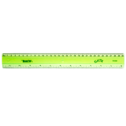 UNBREAKABLE RULER BACO 30 CM COLORS BOX W/25