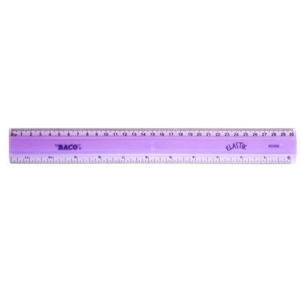 UNBREAKABLE RULER BACO 30 CM COLORS BOX W/25