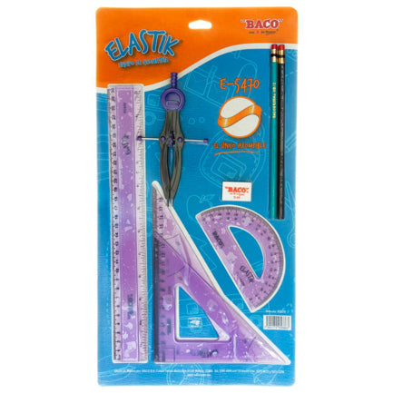 BACO 5470 GEOMETRY SET ELASTIK UNBREAKABLE COMPASS 600