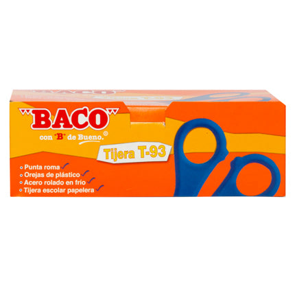 TIJERA BACO T-93 13 CMS (5") MANGO PLASTICO CAJA C/25