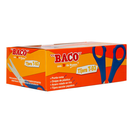 TIJERA BACO T-93 13 CMS (5") MANGO PLASTICO CAJA C/25