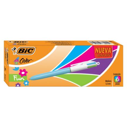 BIC 4-Color Fun Medium Point 1.0mm Pen, Pk/6