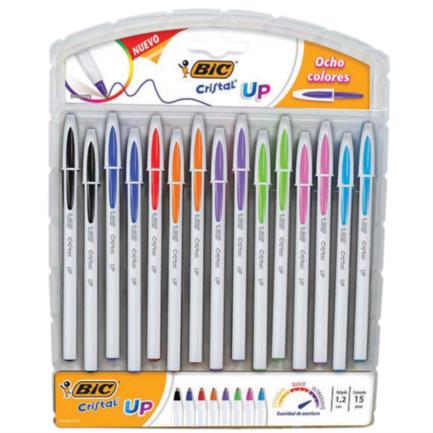 BIC Cristal Up Ballpoint Pen 1.2mm Assorted Colors Pk/15