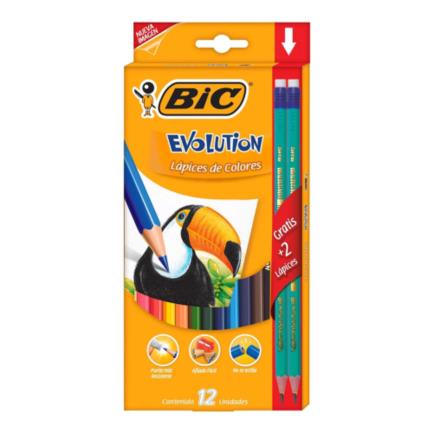 BIC Evolution Colored Pencils 3mm Lead Pack of 12