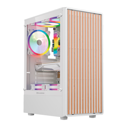 Balam Rush Gamer Cabinet Compact Media Tower Dragonfly Wood GM580 Balam Rush / White