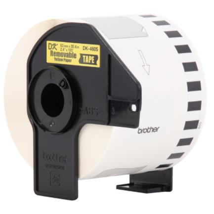 Brother DK4605 Continuous Removable Yellow Label Tape 62mmx30.4m
