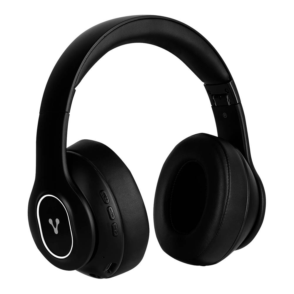 Vorago HPB-350 Bluetooth/3.5mm/TF/FM Headset 12h Hands-free Foldable White Light 10m Range Black