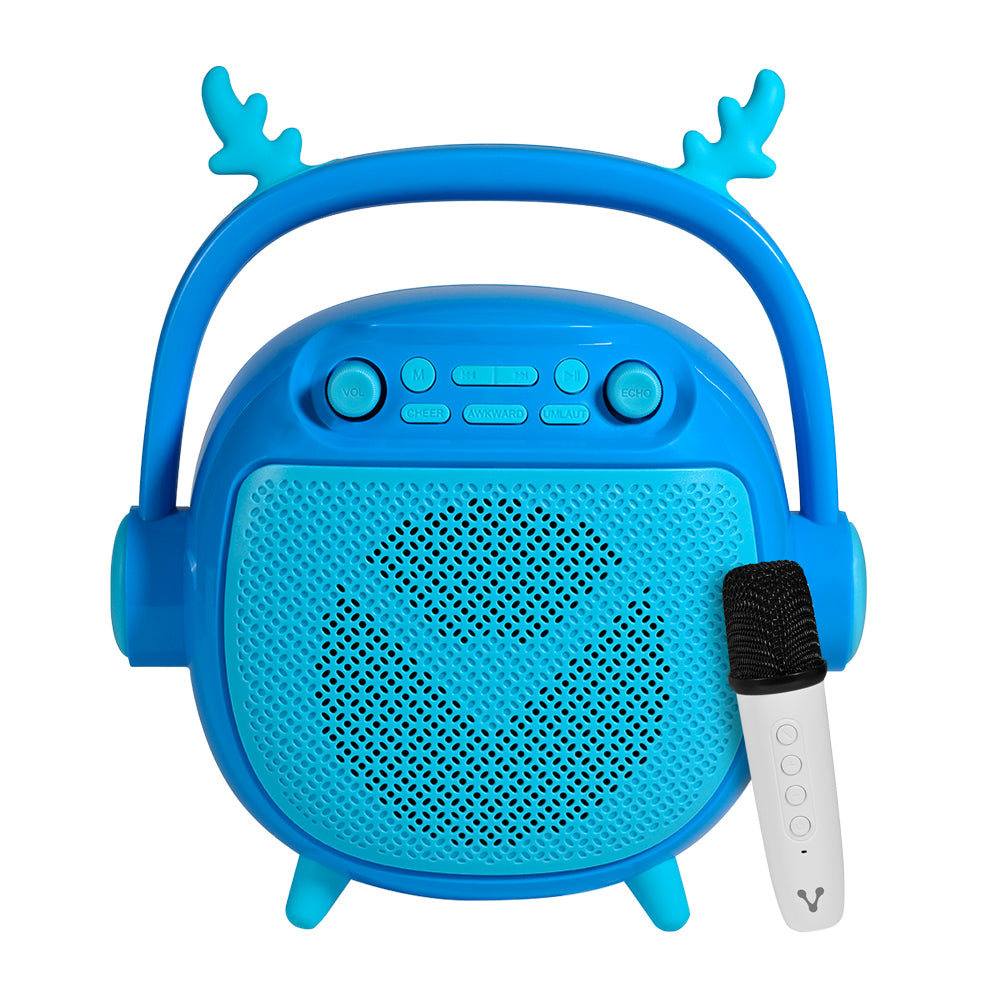 Vorago BSP-205 Bluetooth Speaker with MSD, USB, 3.5mm, Microphone, and Voice Modes - Blue