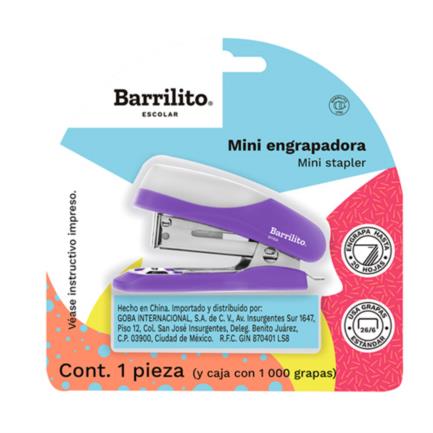 Mini Barrelito Standard Stapler w/ Staples Blister
