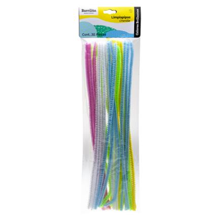 Barrilito Pipe Cleaners Bright Colors Bag with 30 Pieces