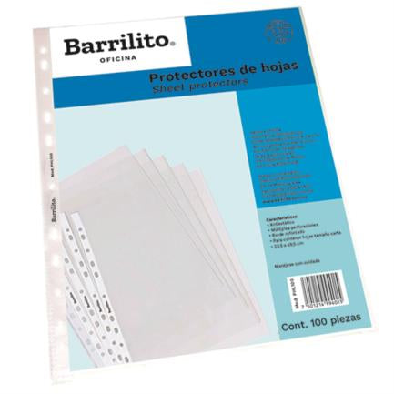 Barrilito Lightweight Letter-Size Sheet Protectors, Pack of 100