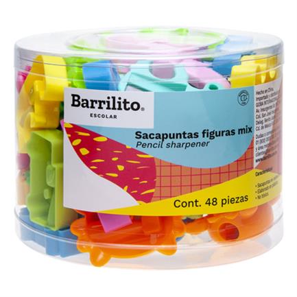 Barrilito Mix Figures Pencil Sharpeners Tub W/48 Pcs