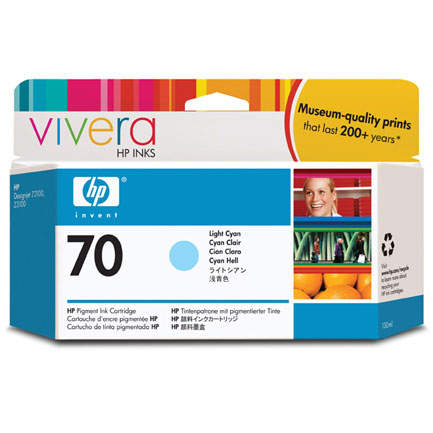 Tinta HP LF 70 Cyan Claro DesignJet Z2100 Z3100 130ML