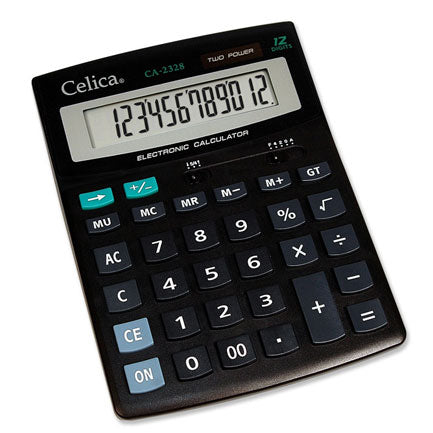 CELICA DESKTOP CALCULATOR 12 DIGITS SOLAR/BATTERY BLACK
