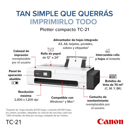 Canon imagePROGRAF TC-21 24" Plotter with Continuous Ink Supply System