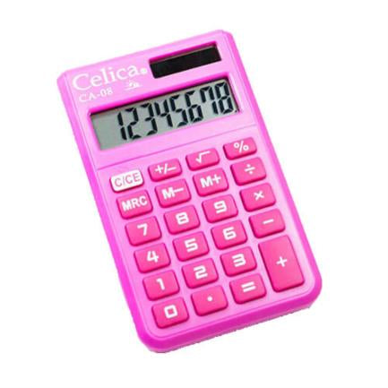 CELICA 8-DIGIT PINK POCKET CALCULATOR