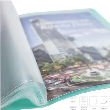 Multisheet Pocket Folder Celica with 20 Semi-Translucent Letter Size Blue Sheets