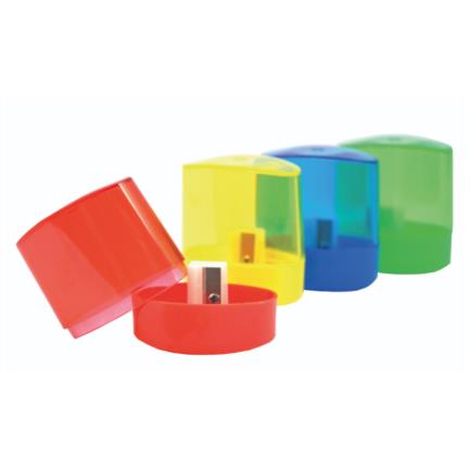 Celica Oval Pencil Sharpener with Translucent Blue Container, Box of 12