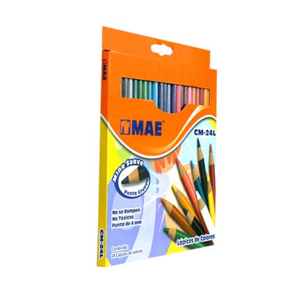 MAE LONG COLOURS BOX W/24 PIECES 4MM