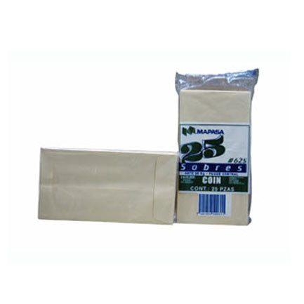 COIN-605 Kraft Mapasa 60gsm Double-Sided Ungummed Flap 8.8x16.4cm Pack of 1000