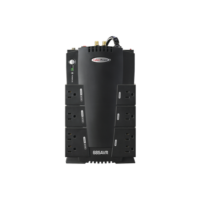 UPS de 685 VA/390 W, Topología Línea Interactiva, Entrada 120 Vca NEMA 5-15P, Tipo Gabinete Compacto, Con 8 Tomas NEMA 5-15R
