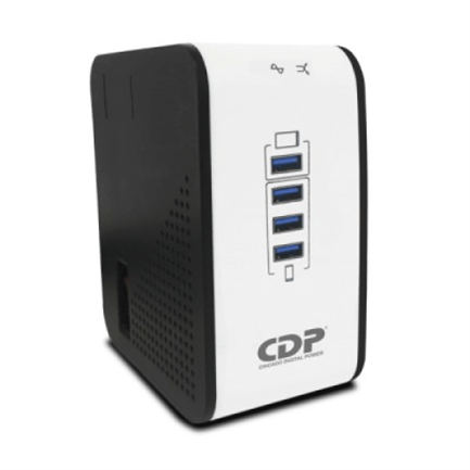 CDP R2CU-AVR1008 1000VA/500W Voltage Regulator with LED indicators, 8 NEMA 5-15R outlets and 4 USB ports